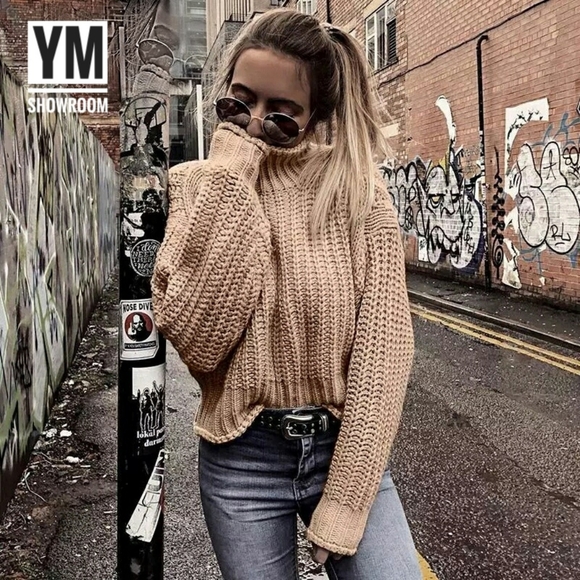 Mock neck chunky knit sweater - Picture 6 of 8